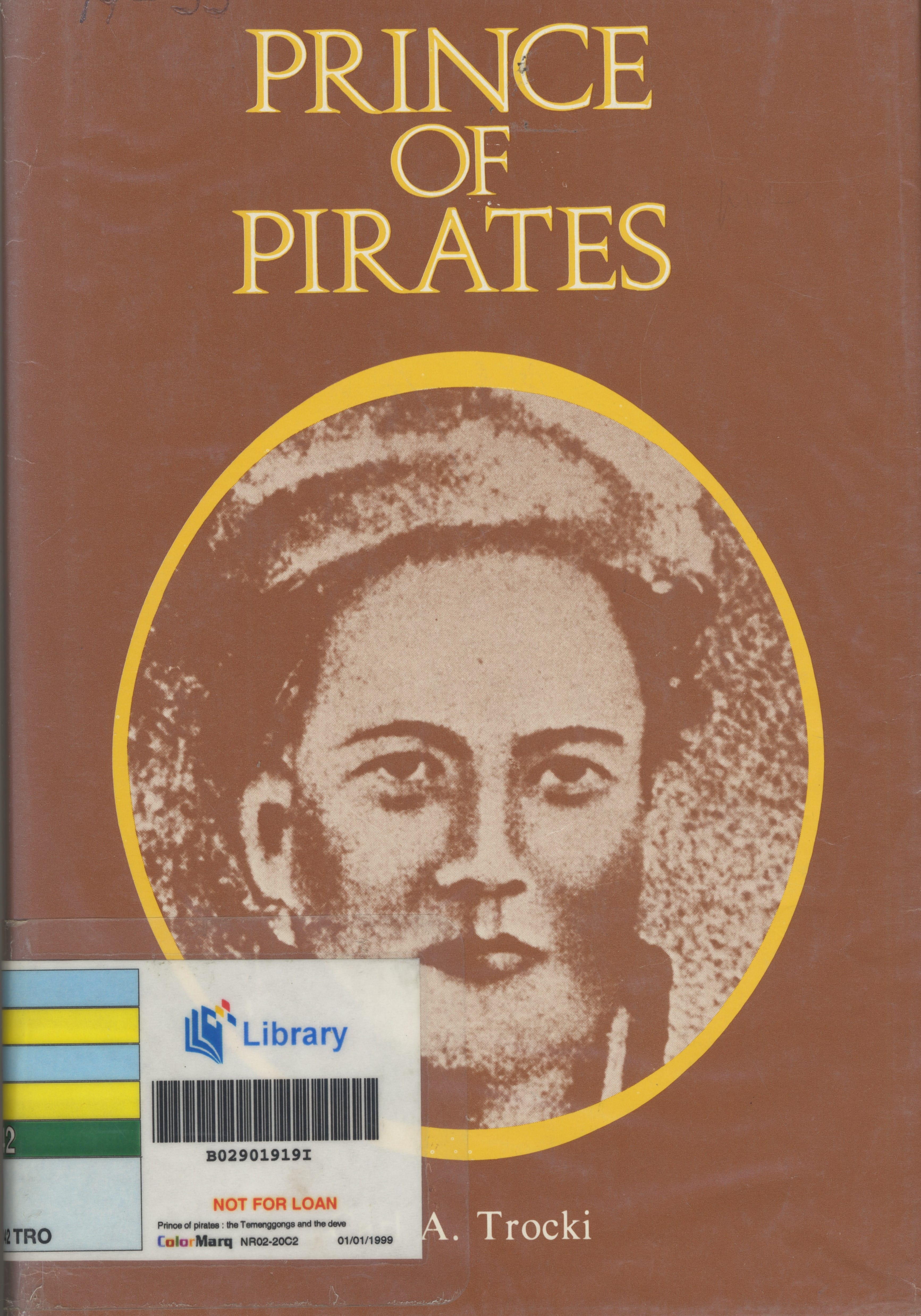 Book cover with title "Prince of Pirates" by A. Trocki, library barcode, and "Not for Loan" label.